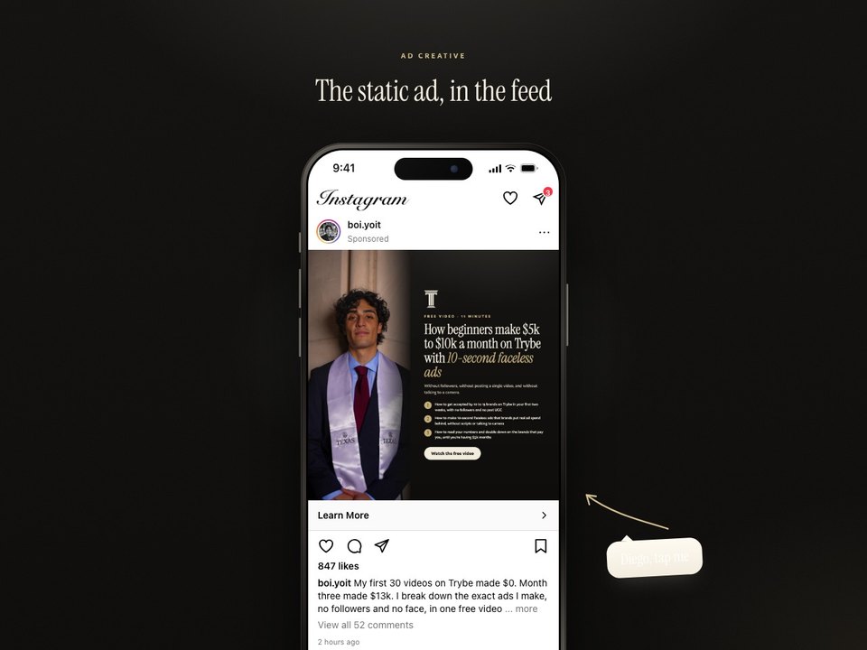 Static ad preview