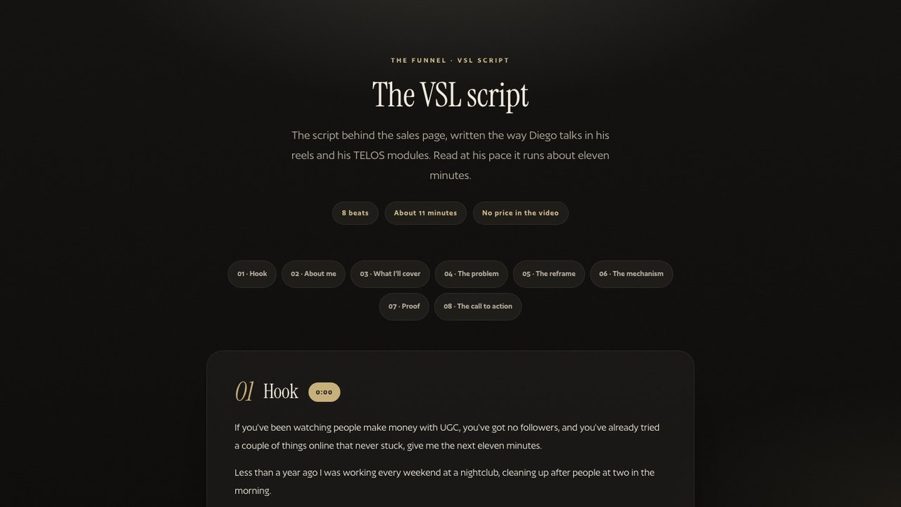 The VSL script preview